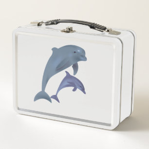 Lunch Box Deux dauphins tropicaux sautant l'un à côté de l'a