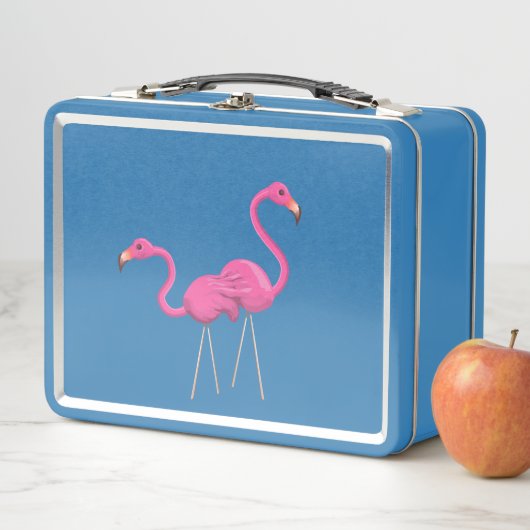 Lunch Box Deux Flamants roses roses ensemble (En situation)