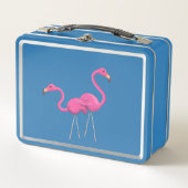 Lunch Box Deux Flamants roses roses ensemble (Devant)