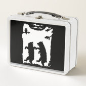 Lunch Box Deux ours dansant dans Bois Chouette dans Arbre Si (Devant)