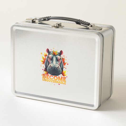 Lunch Box Devenez ingouvernable Retro Baby Hippo Moo Deng Au (Devant)