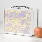 Lunch Box Déversement - Jaune pastel et violet (En situation)