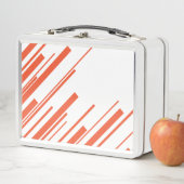 Lunch Box Diagonales en orange et blanc (En situation)