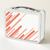 Lunch Box Diagonales en orange et blanc (Dos)