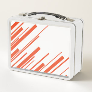 Lunch Box Diagonales en orange et blanc