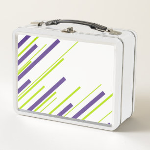 Lunch Box Diagonales en vert citron vert et violet