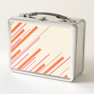 Lunch Box Diagonales - rose, orange et crème