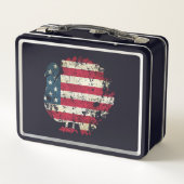 Lunch Box Dinde de Thanksgiving avec drapeau américain (Dos)
