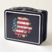 Lunch Box Dinde de Thanksgiving avec drapeau américain (Devant)