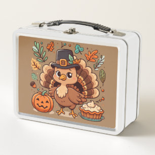 Lunch Box Dinde et citrouille de Thanksgiving de dessin anim