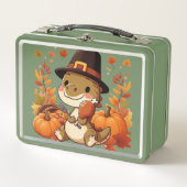 Lunch Box Dinosaur de Thanksgiving mignon (Devant)