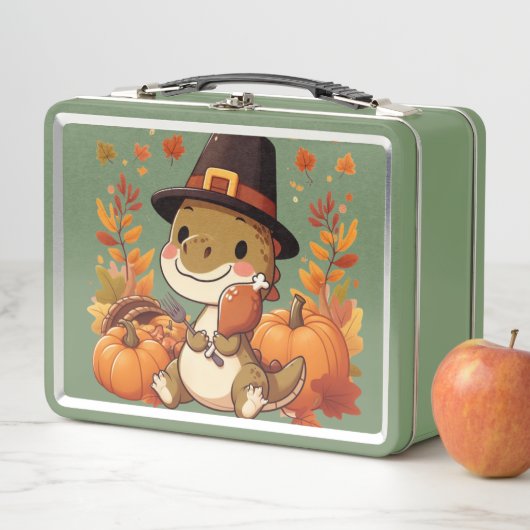 Lunch Box Dinosaur de Thanksgiving mignon (En situation)