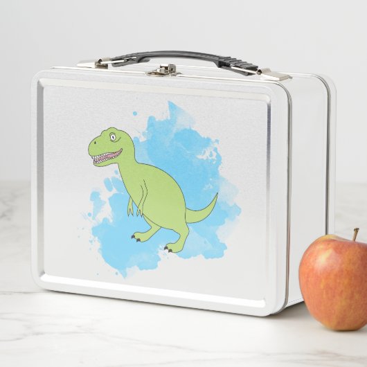 Lunch Box Dinosaure avec Aquarelle Arrière - plan Design (En situation)