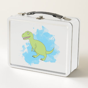 Lunch Box Dinosaure avec Aquarelle Arrière - plan Design