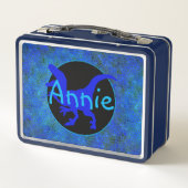 Lunch Box Dinosaure Bleu Personnalisé Caché (Dos)