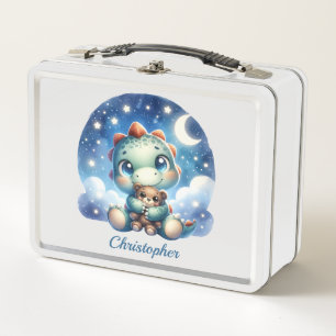 Lunch Box Dinosaure d'aquarelle mignonne dans la nuit étoilé