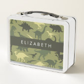 Lunch Box Dinosaure Motif, Dinosaur Silhouette, Votre Nom (Dos)