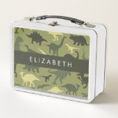 Lunch Box Dinosaure Motif, Dinosaur Silhouette, Votre Nom (Devant)