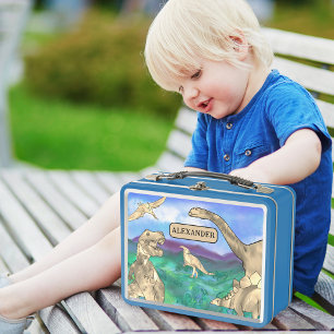 Lunch Box Dinosaures avec des noms personnalisés