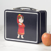 Lunch Box Dog as Firefighter with Helmet (En situation)