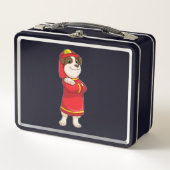 Lunch Box Dog as Firefighter with Helmet (Devant)