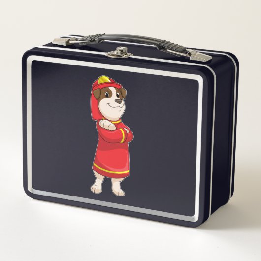 Lunch Box Dog as Firefighter with Helmet (Devant)