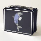 Lunch Box Dolphin as Secretary with Stack of paper (Dos)