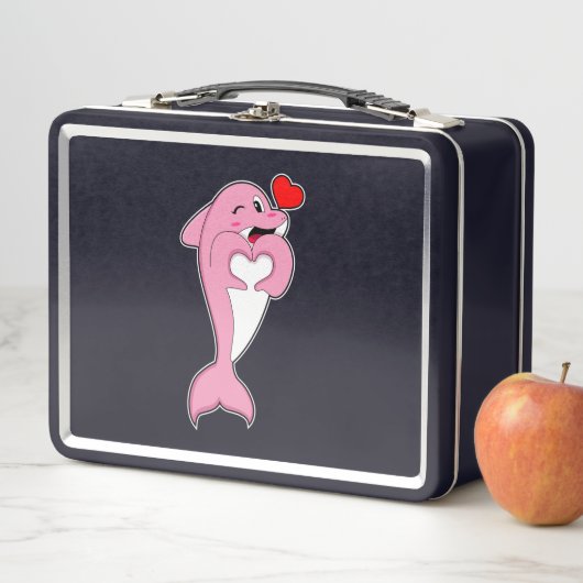 Lunch Box Dolphin Love Heart (En situation)