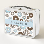 Lunch Box Donuts Bleus, Donuts Brown, Sprinkings, Votre Nom (Devant)
