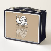 Lunch Box Doodle de réflexion de joli escargot marron Nom pe (Devant)