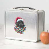 Lunch Box Doodle noir Labradoodle Noël Arbre de Noël Lumière (En situation)