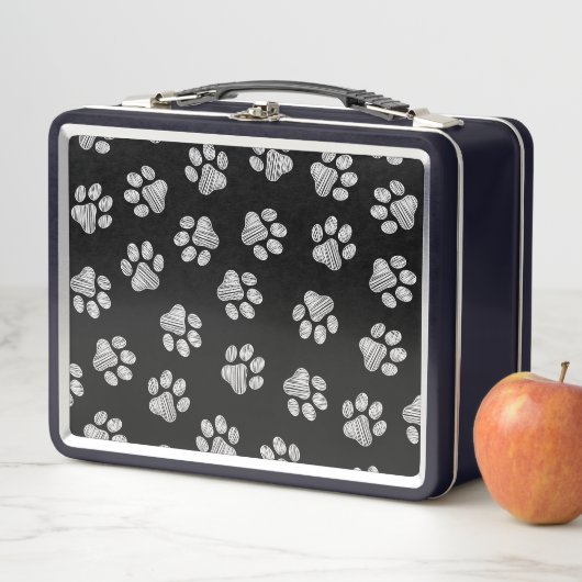 Lunch Box Doodle Paws, pattes de chien, pattes blanches (En situation)