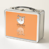 Lunch Box Doudou Paresseux Orange Réflexion Doodle Nom Perso (Devant)