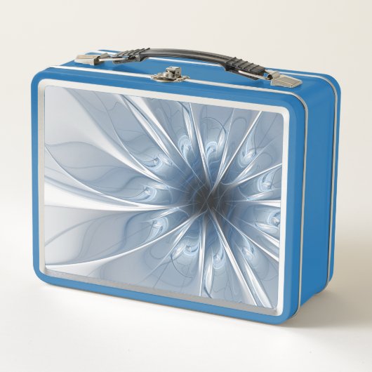Lunch Box Doux et tendreté bleu fleur imaginaire fractal cu (Devant)