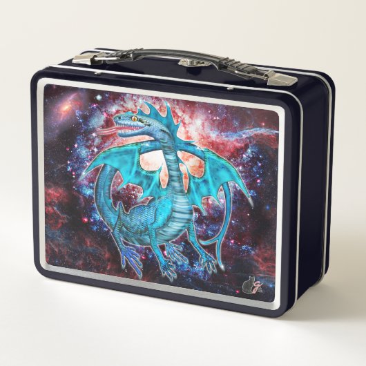 Lunch Box Dragon cosmique Turquoise (Dos)