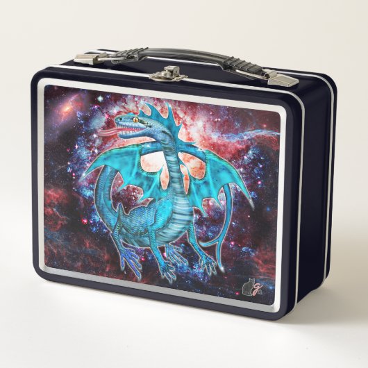 Lunch Box Dragon cosmique Turquoise (Devant)