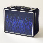 Lunch Box Dragon dans Chrome comme bleu Carbon Fiber Styles (Dos)