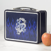 Lunch Box Dragon dans Chrome comme bleu Carbon Fiber Styles (En situation)