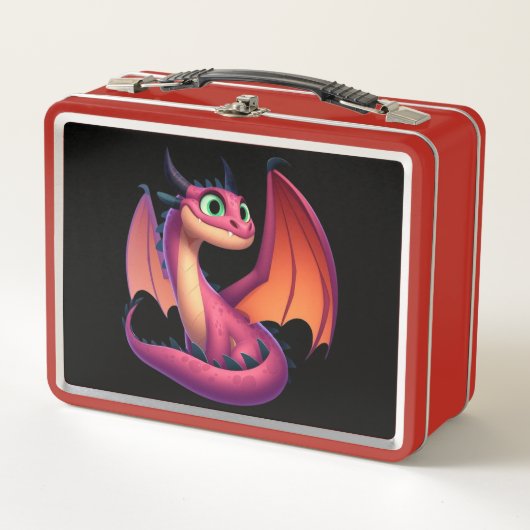 Lunch Box Dragon de dessin animé mignon violet/rouge (Devant)
