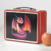 Lunch Box Dragon de dessin animé mignon violet/rouge (En situation)