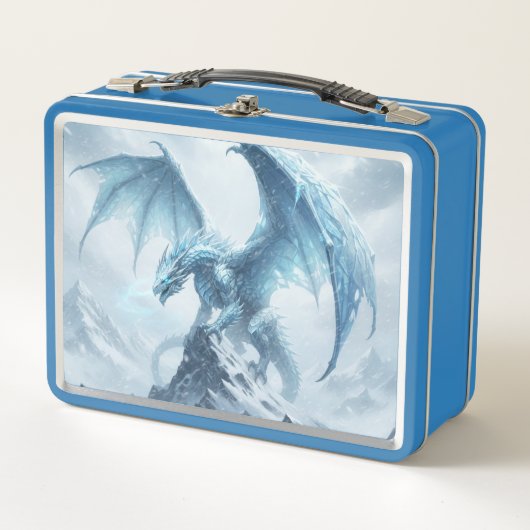 Lunch Box Dragon de glace bleu épique (Devant)