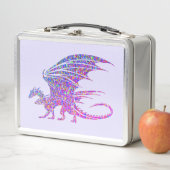 Lunch Box Dragon de mosaïque Extraordinaire violet (En situation)