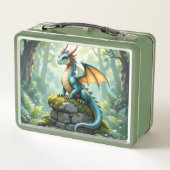 Lunch Box Dragon Whimsical sur pierre antique Personnalisé (Dos)