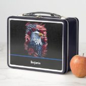 Lunch Box Drapeau américain Aigle Rose Rouge Blanc Bleu (En situation)