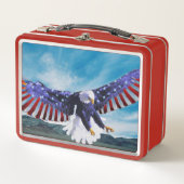 Lunch Box Drapeau américain Aigle volant dans le ciel (Devant)