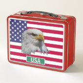 Lunch Box Drapeau américain avec aigle à tête blanche (Dos)