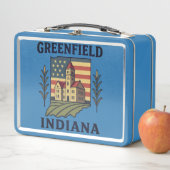 Lunch Box Drapeau américain de Greenfield Indiana (En situation)