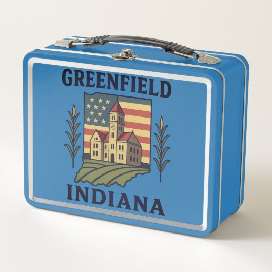 Lunch Box Drapeau américain de Greenfield Indiana (Devant)