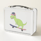 Lunch Box Drapeau américain Dinosaure Skate (Dos)