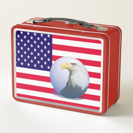 Lunch Box Drapeau Américain Et Aigle (Dos)